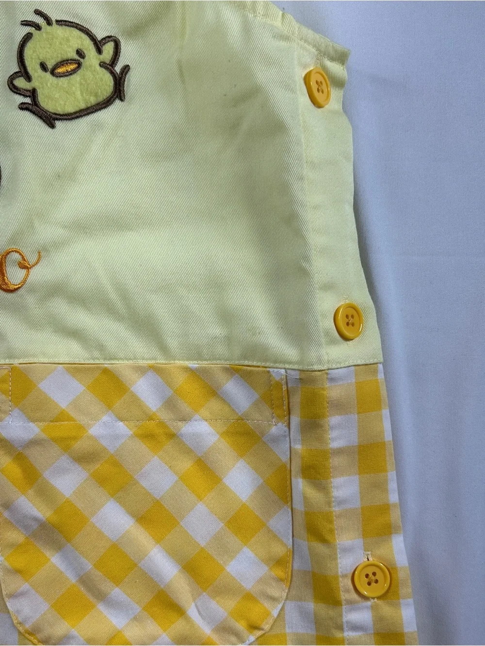 Sanrio Pochacco 319341 Yellow Gingham Tunic Apron